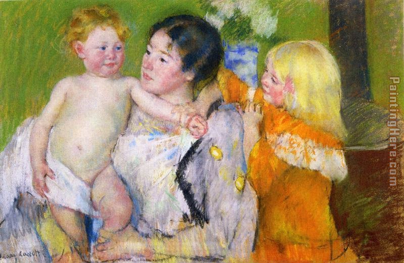 After The Bath painting - Mary Cassatt After The Bath art painting